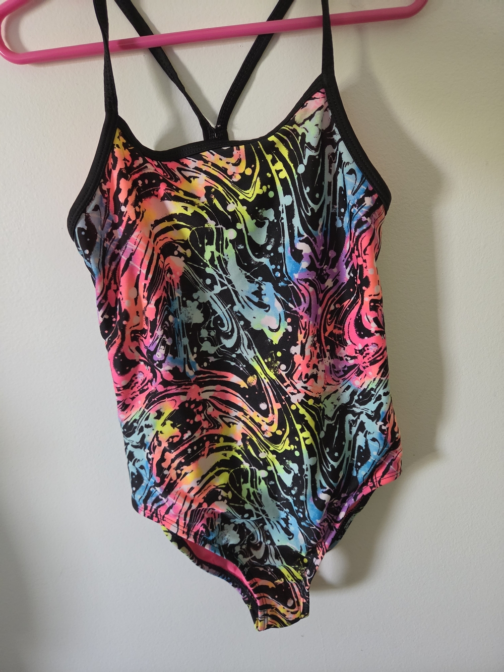 Wonder Nation Hot Pink & Black Girls' Swimsuit